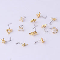 Thumbnail for Chic CZ Inlaid Surgical Steel Nose Piercing Nose Stud - ArtGalleryZen