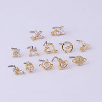 Thumbnail for Chic CZ Inlaid Surgical Steel Nose Piercing Nose Stud - ArtGalleryZen