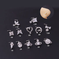 Thumbnail for Chic CZ Inlaid Surgical Steel Nose Piercing Nose Stud - ArtGalleryZen