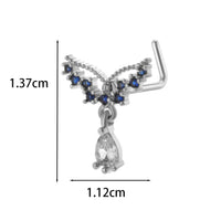 Thumbnail for Chic CZ Inlaid Titanium Steel Flower Heart Nose Piercing Nose Stud Nose Hoop - ArtGalleryZen