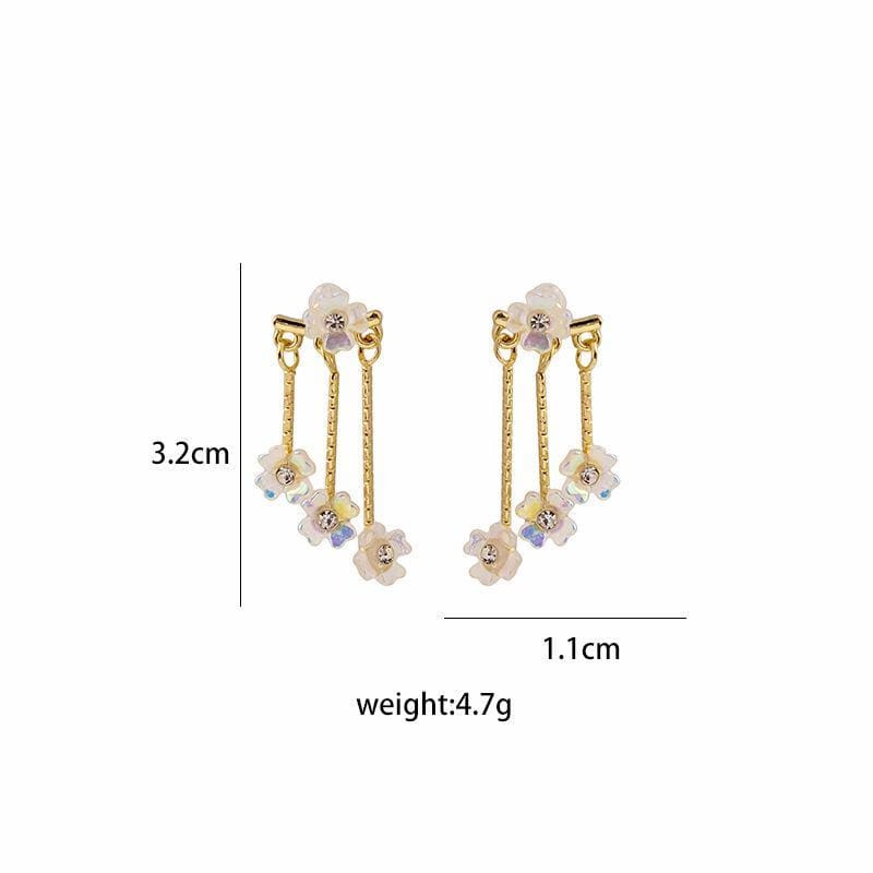Chic CZ Inlaid Transformable Floral Dangle Stud Earrings - ArtGalleryZen