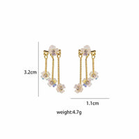 Thumbnail for Chic CZ Inlaid Transformable Floral Dangle Stud Earrings - ArtGalleryZen