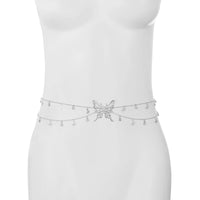 Thumbnail for Chic Dainty Layered Butterfly Crystal Tassel Belly Chain