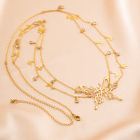 Thumbnail for Chic Dainty Layered Butterfly Crystal Tassel Belly Chain