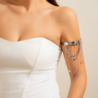 Thumbnail for Chic Dainty Layered Round Heart Sequin Tassel Arm Cuff