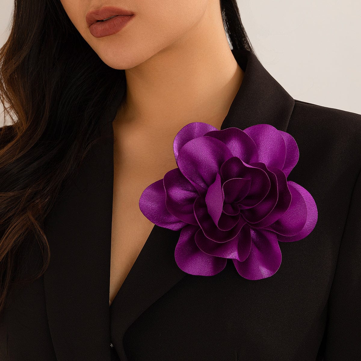 Chic Dainty Rose Flower Satin Pin Brooch