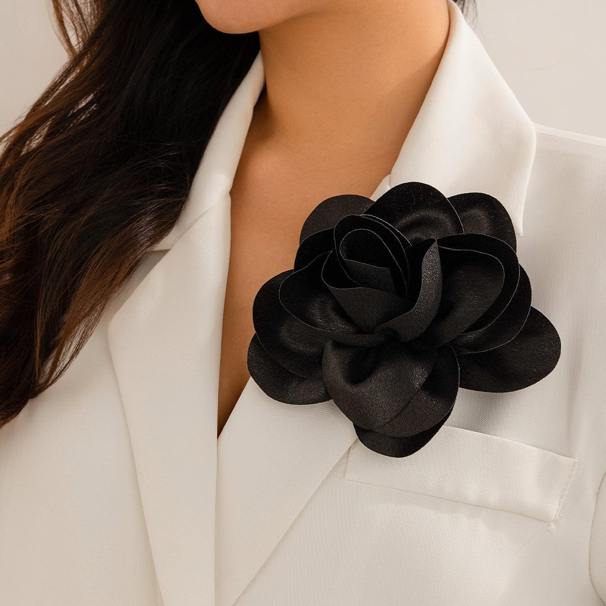 Chic Dainty Rose Flower Satin Pin Brooch