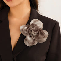 Thumbnail for Chic Dainty Rose Flower Satin Pin Brooch