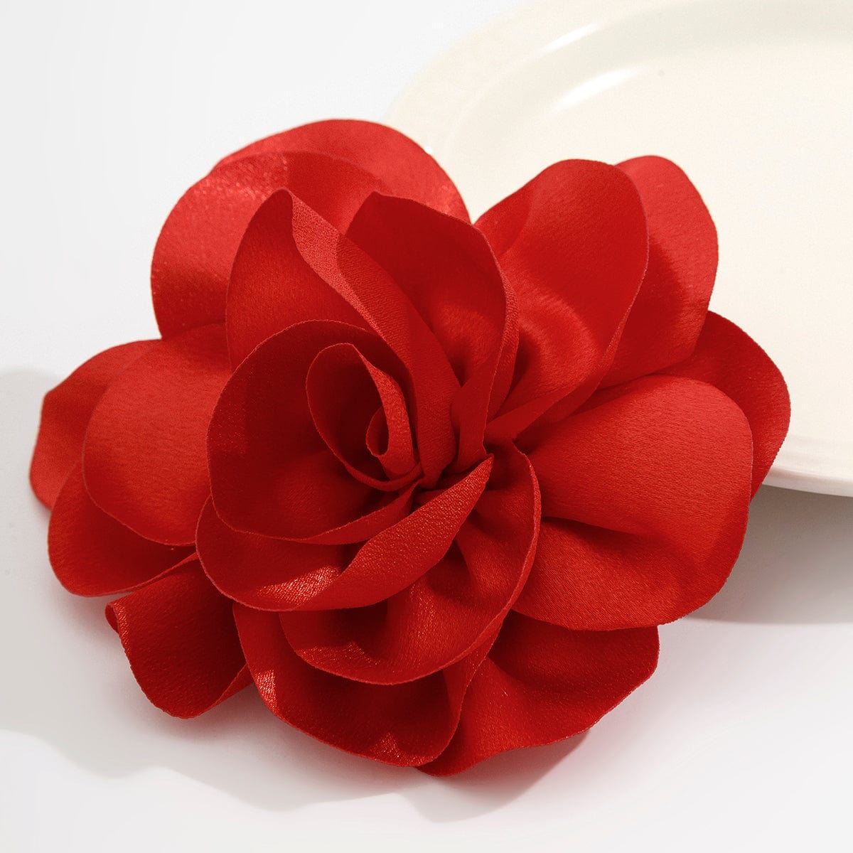 Chic Dainty Rose Flower Satin Pin Brooch