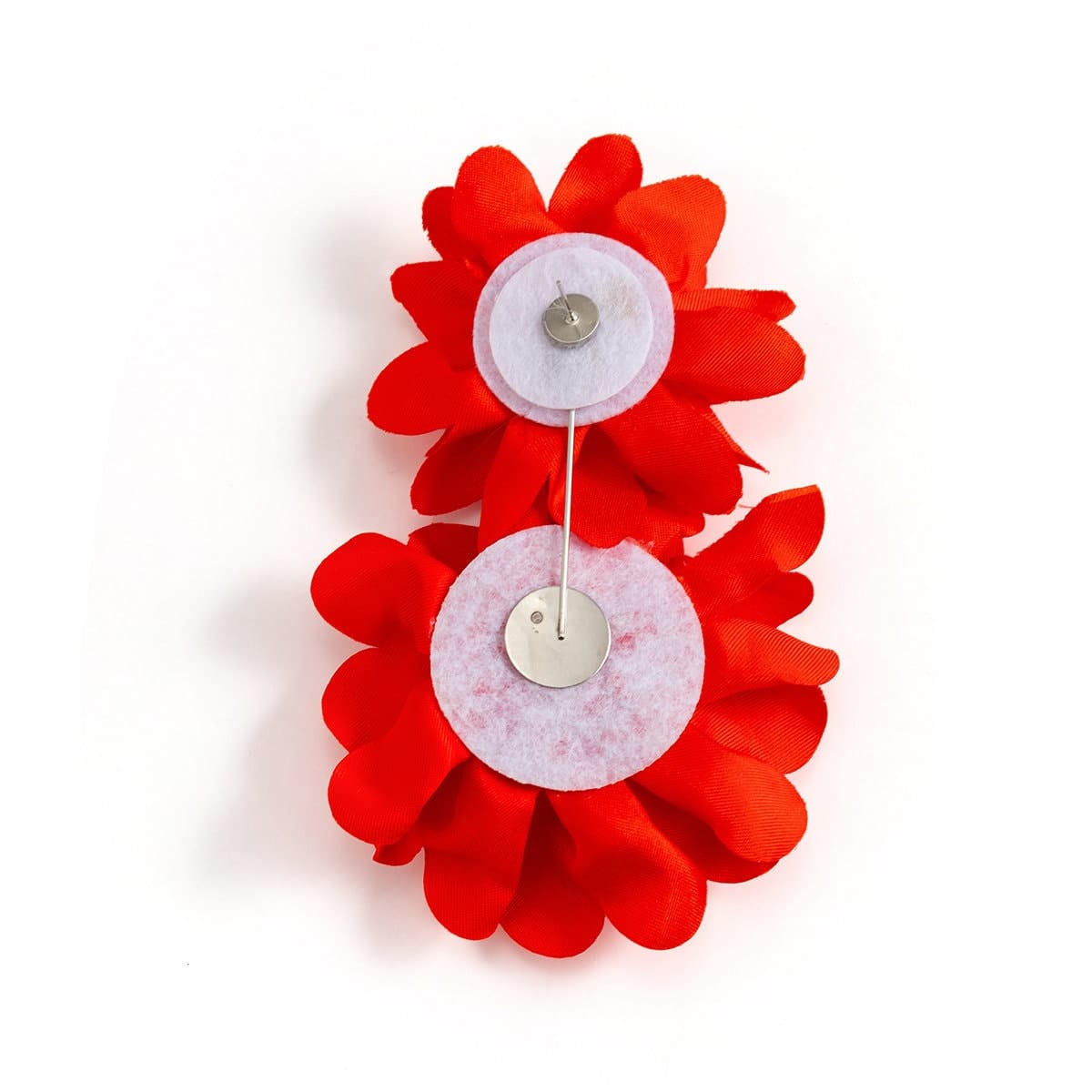 Chic Dangling Fabric Flower Earrings - ArtGalleryZen