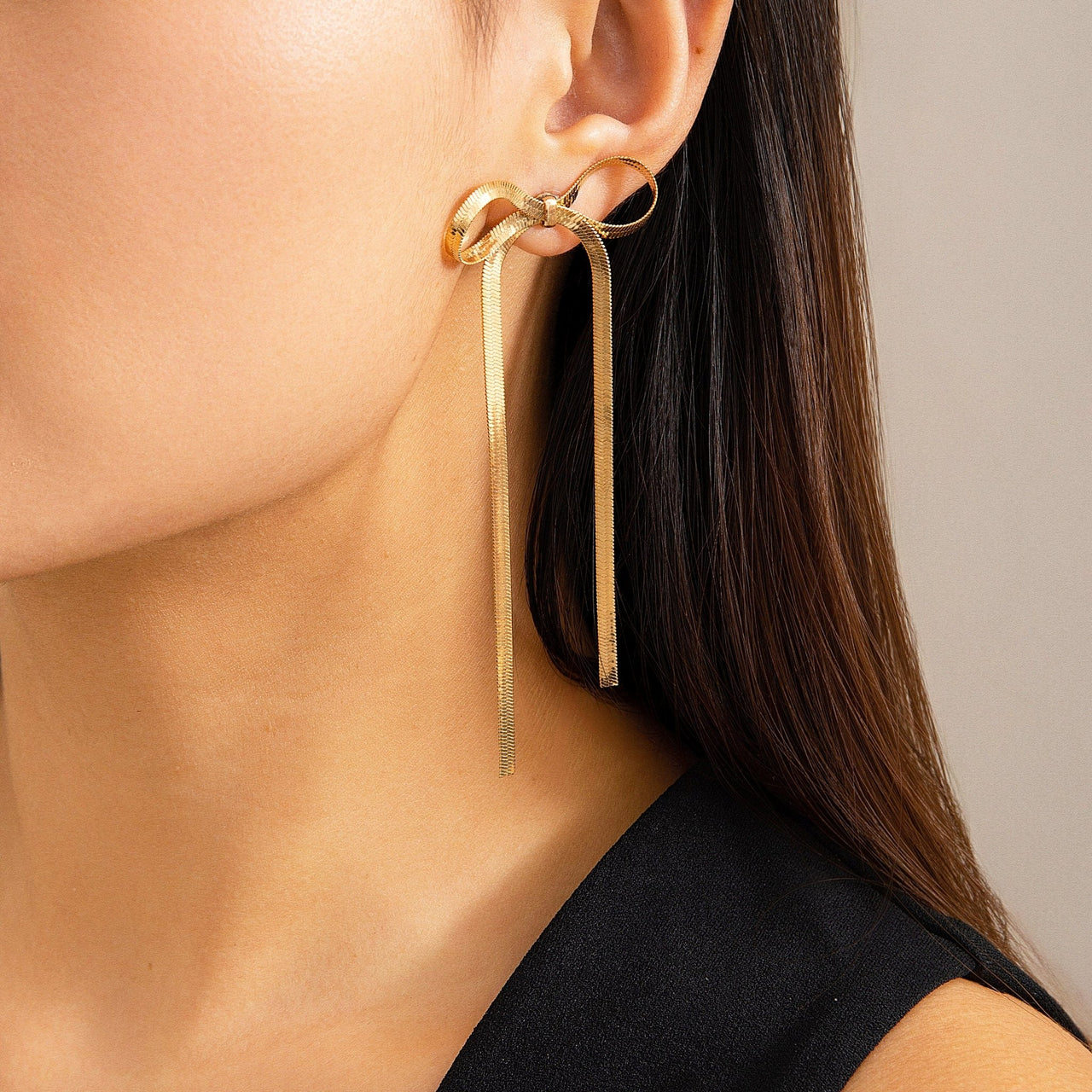 Chic Dangling Ribbon Earrings - ArtGalleryZen