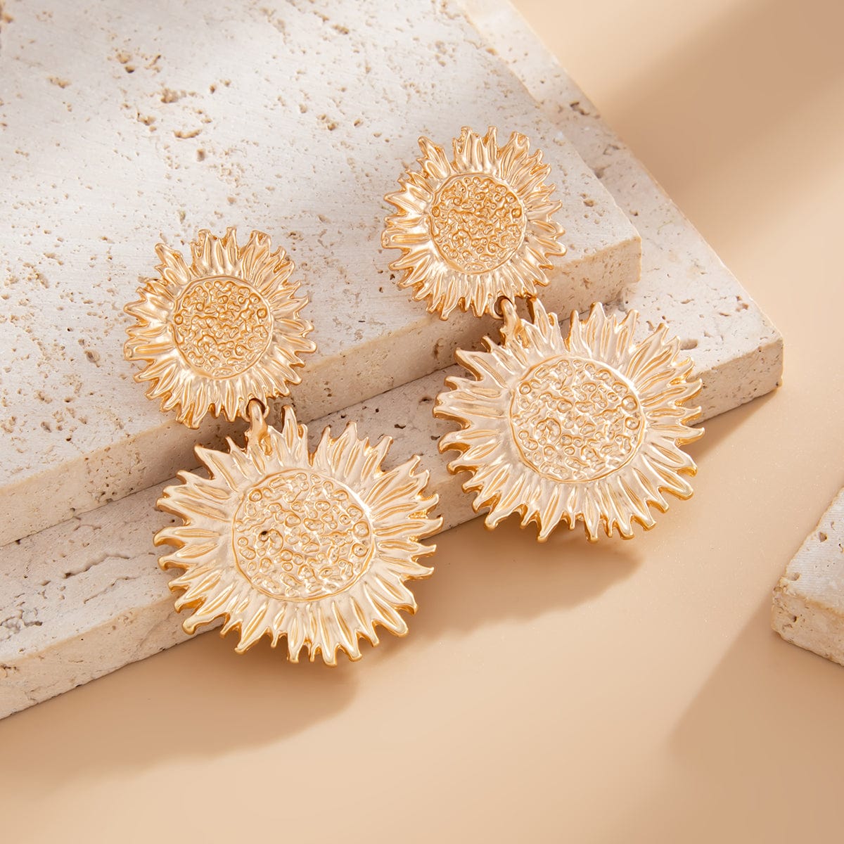 Chic Duo Sunflower Dangle Earrings - ArtGalleryZen