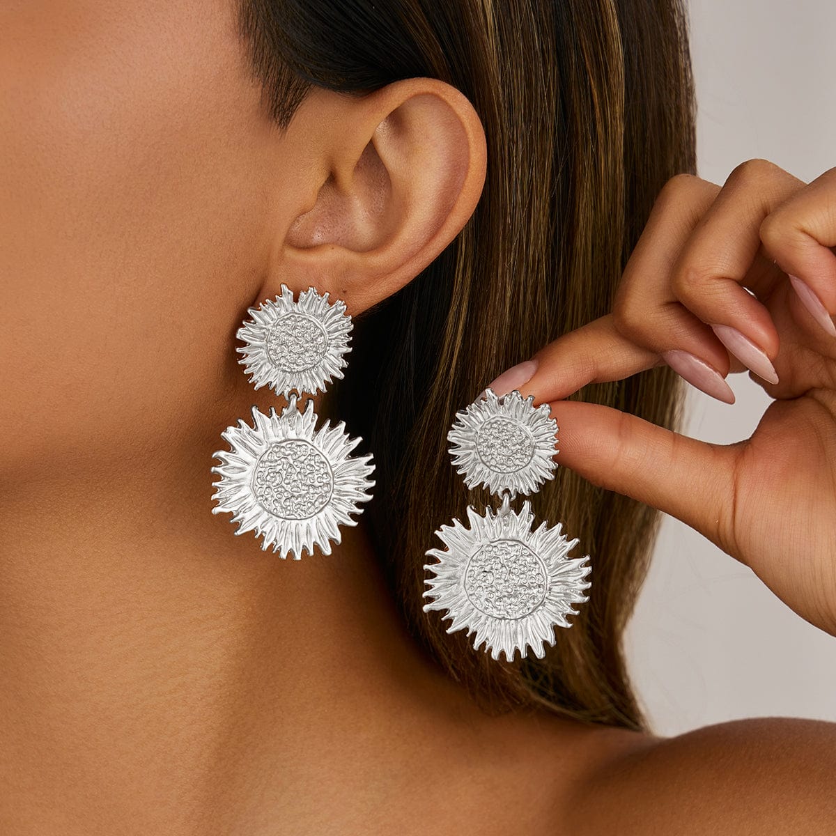 Chic Duo Sunflower Dangle Earrings - ArtGalleryZen