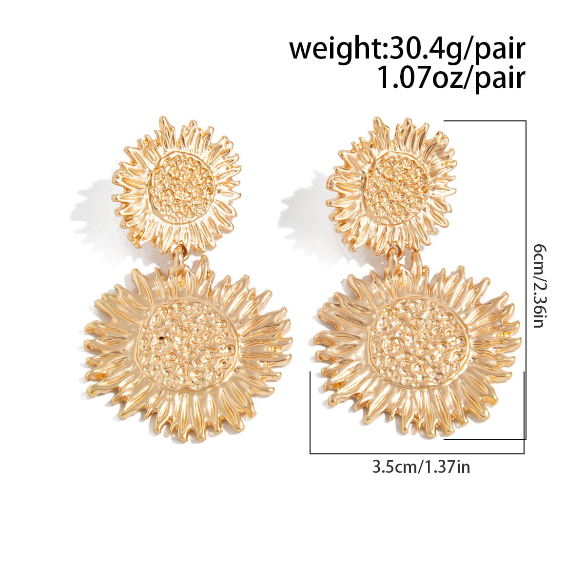 Chic Duo Sunflower Dangle Earrings - ArtGalleryZen