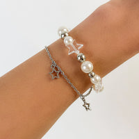 Thumbnail for Chic Elegant Layered Star Tassel Pearl Chain Bracelet - ArtGalleryZen