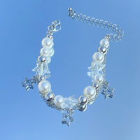 Thumbnail for Chic Elegant Layered Star Tassel Pearl Chain Bracelet