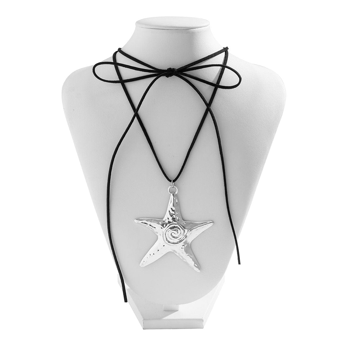 Chic Embossed Starfish Pendant Velvet String Necklace - ArtGalleryZen