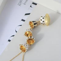 Thumbnail for Chic Enamel Coffee Cup Long Chain Necklace - ArtGalleryZen