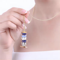 Thumbnail for Chic Enamel Coffee Cup Long Chain Necklace - ArtGalleryZen