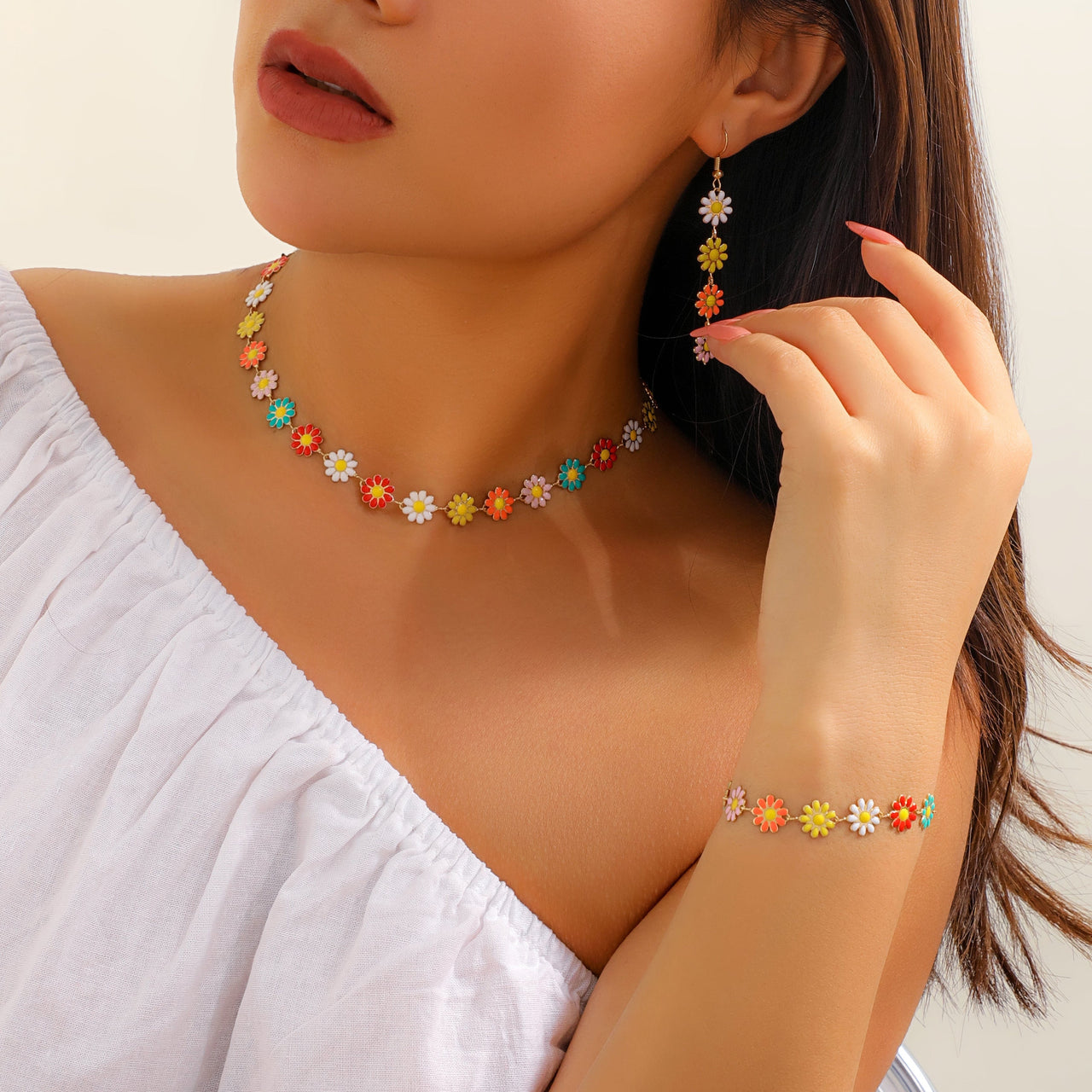 Buy Ayesha Beaded Multi-Strand Earring & Bracelet Set at Amazon.in