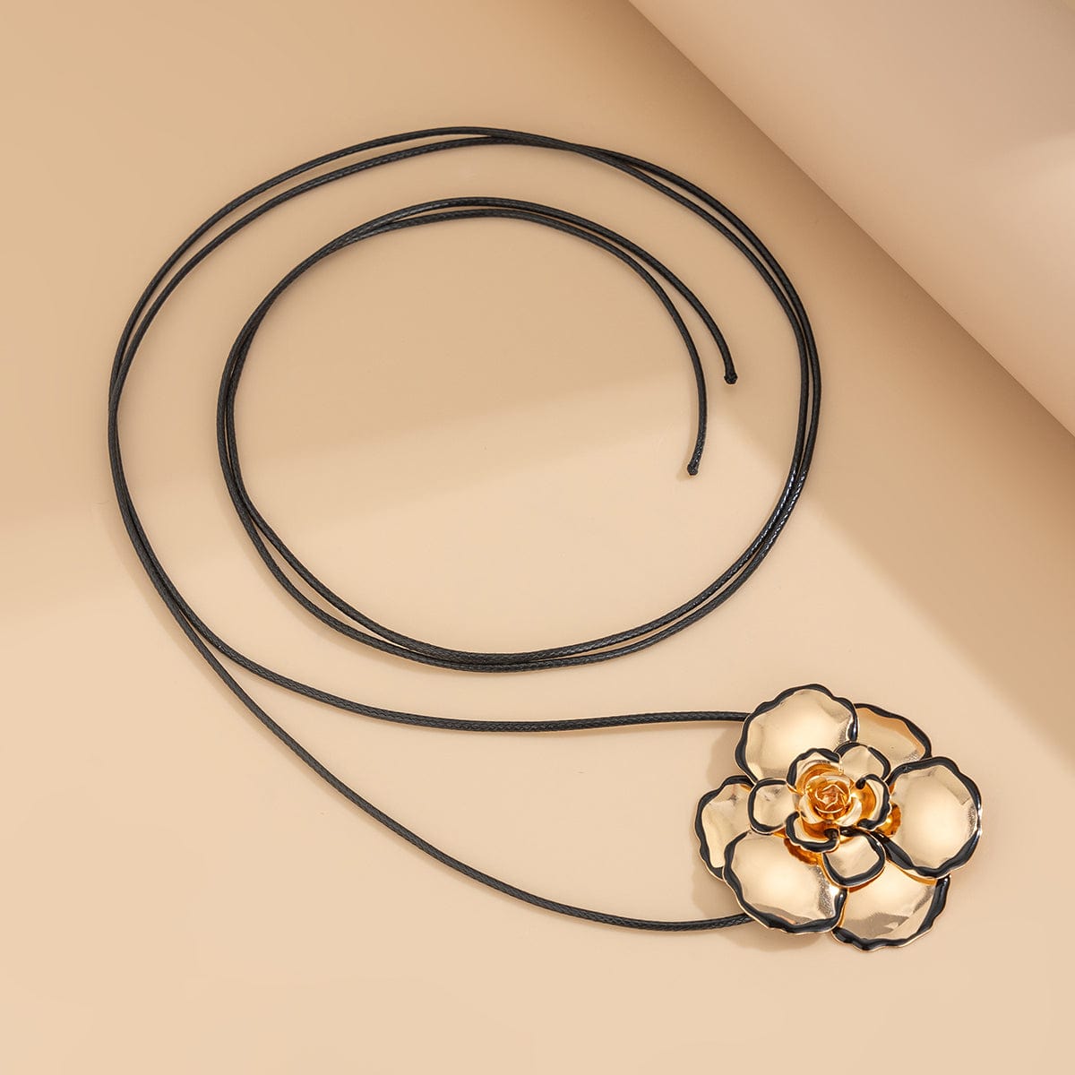 Chic Enamel Flower Wax Cord String Necklace - ArtGalleryZen