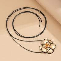 Thumbnail for Chic Enamel Flower Wax Cord String Necklace - ArtGalleryZen