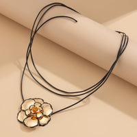Thumbnail for Chic Enamel Flower Wax Cord String Necklace - ArtGalleryZen
