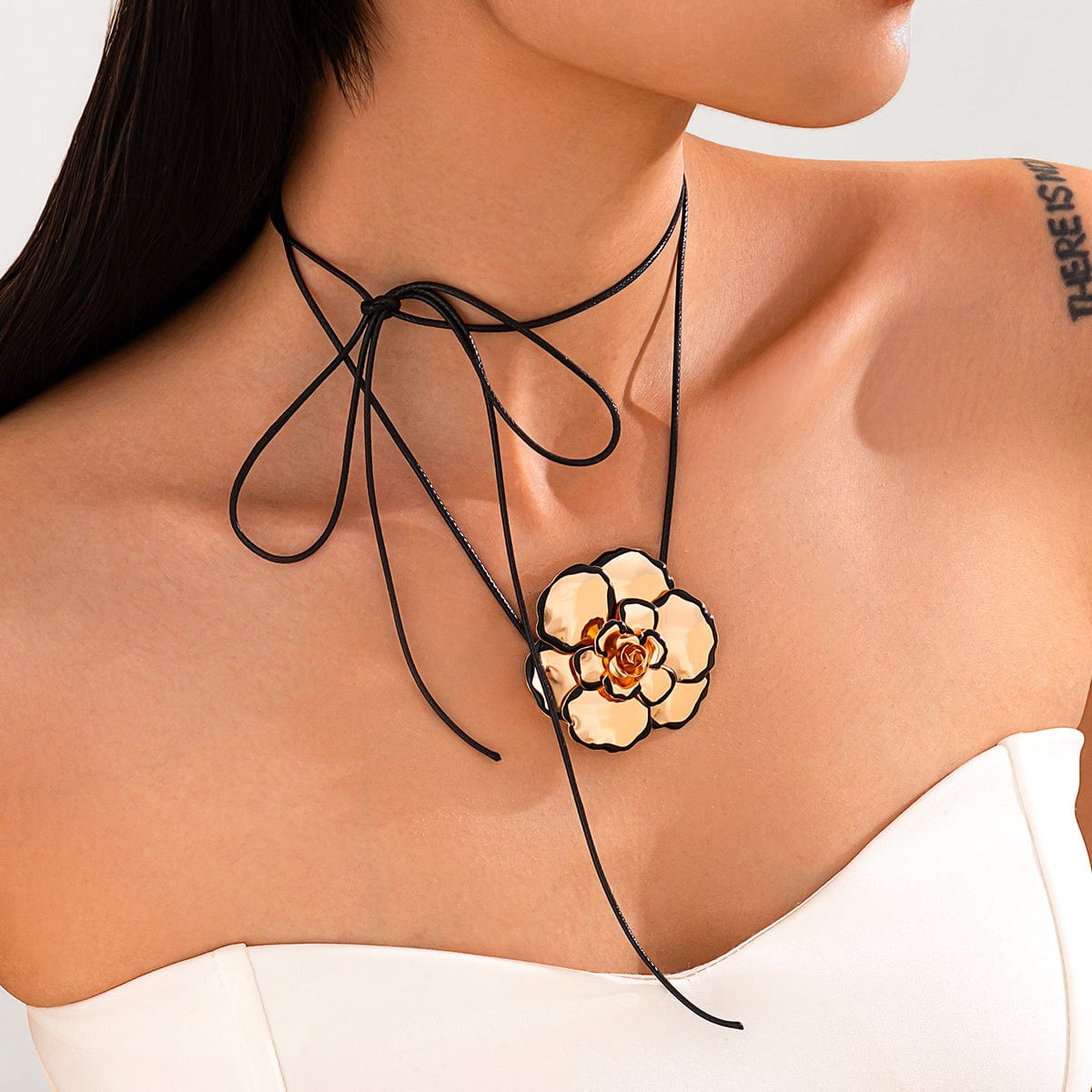 Chic Enamel Flower Wax Cord String Necklace - ArtGalleryZen
