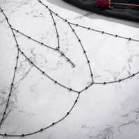 Thumbnail for Chic Enamel Hollowed-Out Crystal Charm Ball Chain Bra - ArtGalleryZen