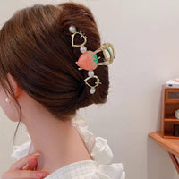 Thumbnail for Chic Enamel Strawberry Heart Hair Claw Clip - ArtGalleryZen