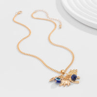 Thumbnail for Chic Evil Eye Elephant Lucky Horseshoe Pendant Cable Chain Necklace - ArtGalleryZen