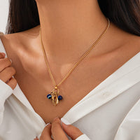 Thumbnail for Chic Evil Eye Elephant Lucky Horseshoe Pendant Cable Chain Necklace - ArtGalleryZen