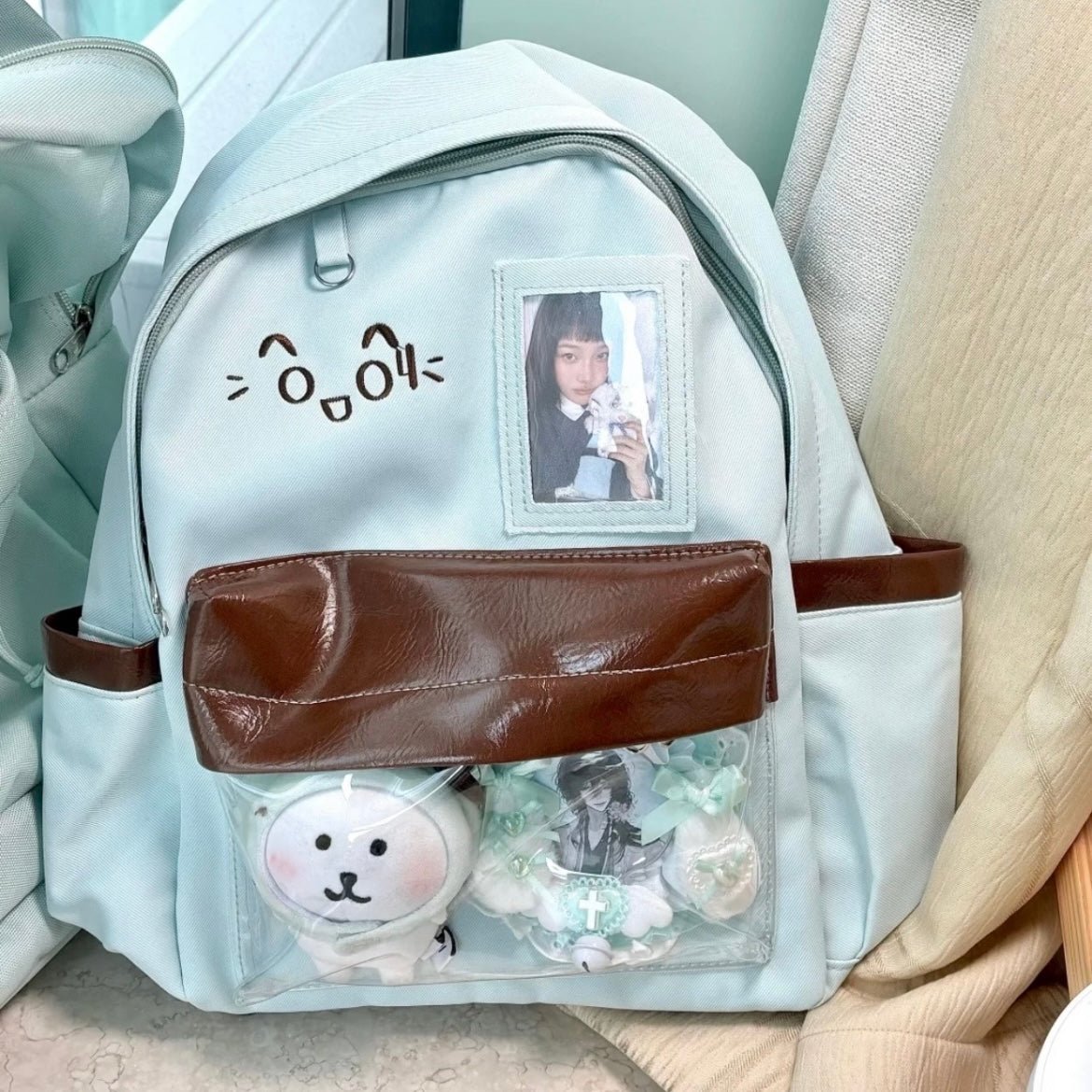 Chic Expression Mint Chocolate Kpop Fan Display Backpack - ArtGalleryZen