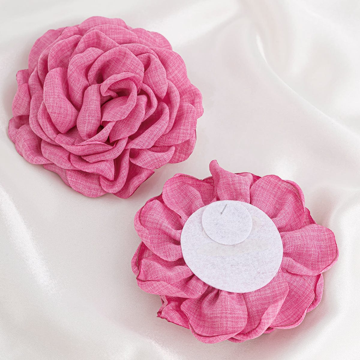 Chic Fabric Rose Flower Stud Earrings - ArtGalleryZen