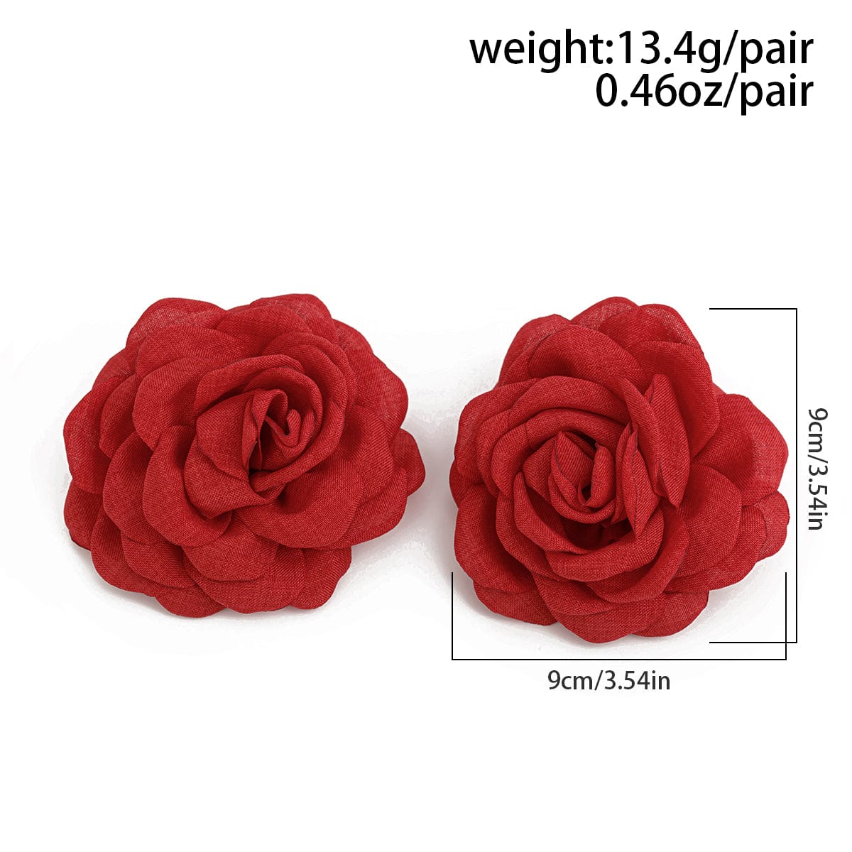 Chic Fabric Rose Flower Stud Earrings - ArtGalleryZen