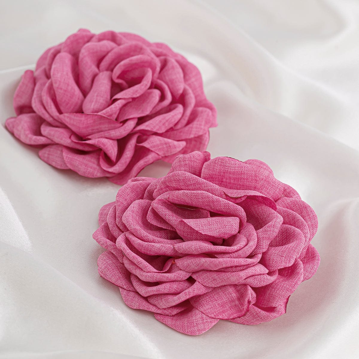 Chic Fabric Rose Flower Stud Earrings - ArtGalleryZen