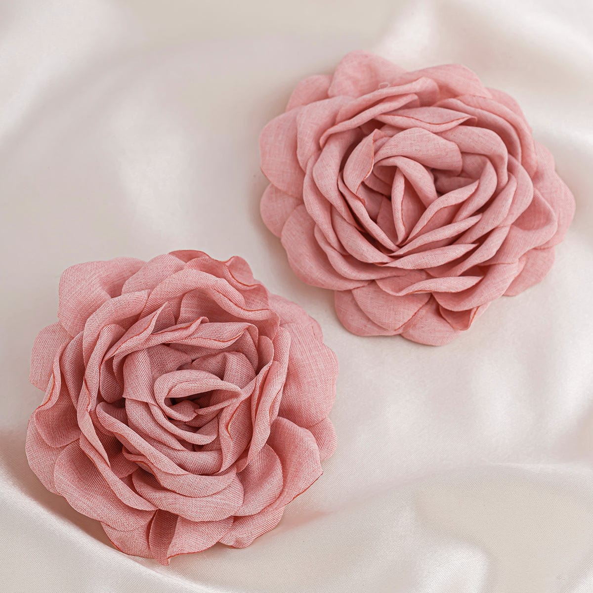 Chic Fabric Rose Flower Stud Earrings