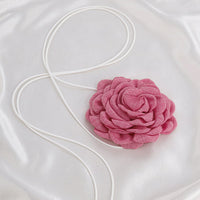 Thumbnail for Chic Fabric Rose Flower Wax Cord String Necklace