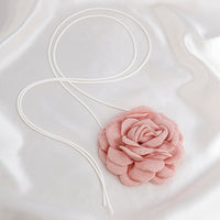 Thumbnail for Chic Fabric Rose Flower Wax Cord String Necklace