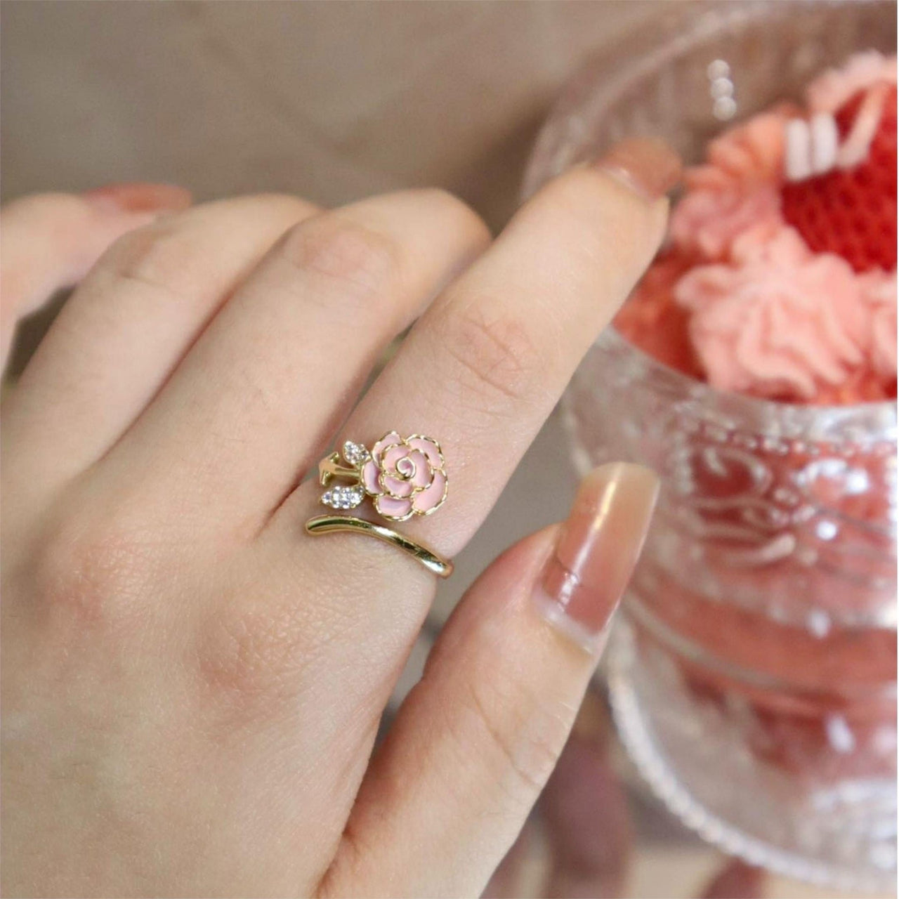 Chic Floral Butterfly Pearl Ring Set - ArtGalleryZen