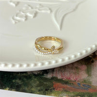 Thumbnail for Chic Floral Butterfly Pearl Ring Set - ArtGalleryZen