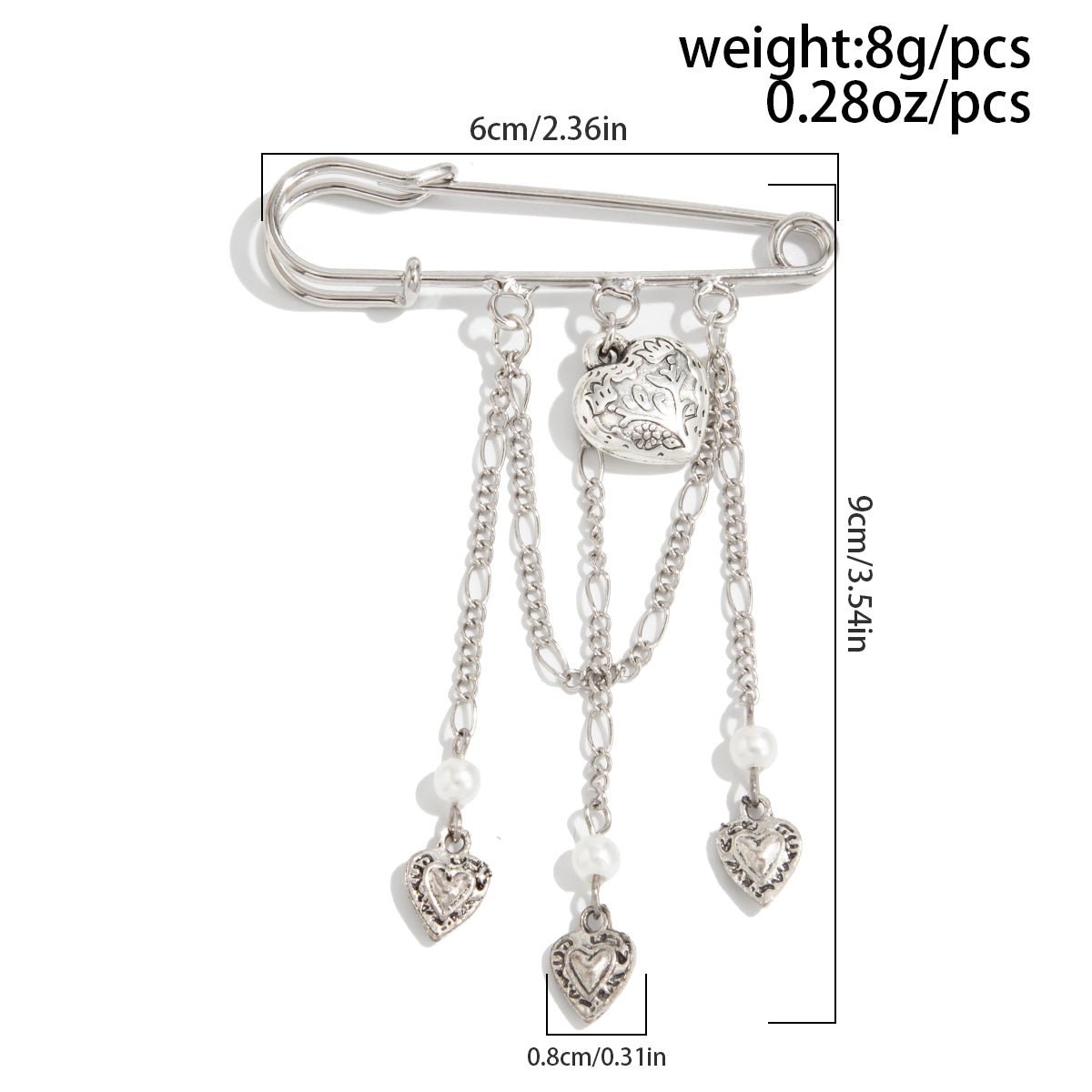 Chic Floral Heart Tassel Trouser Pin - ArtGalleryZen