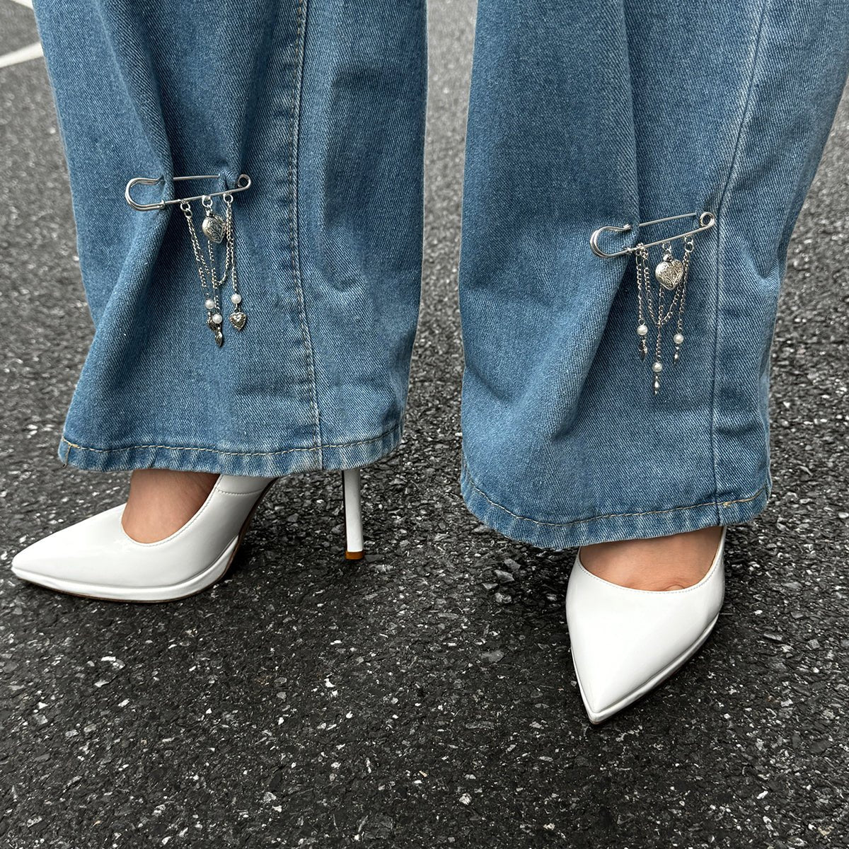 Chic Floral Heart Tassel Trouser Pin - ArtGalleryZen