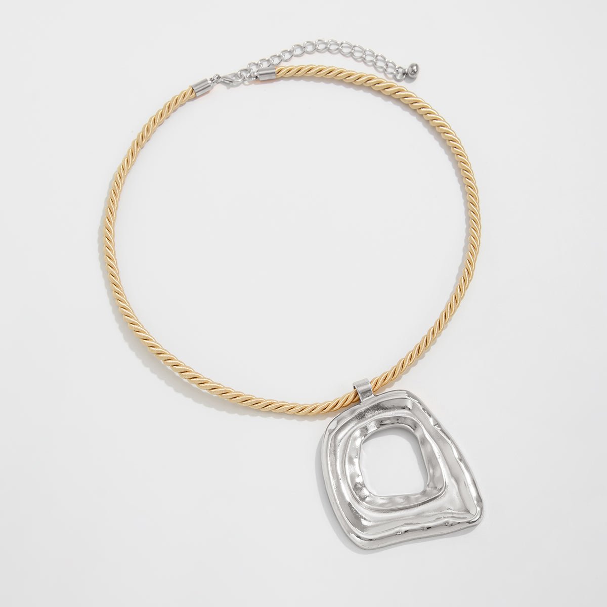 Chic Flower Spiral Round Square Pendant Necklace - ArtGalleryZen