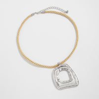 Thumbnail for Chic Flower Spiral Round Square Pendant Necklace - ArtGalleryZen