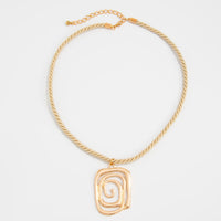 Thumbnail for Chic Flower Spiral Round Square Pendant Necklace - ArtGalleryZen