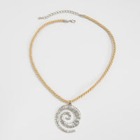 Thumbnail for Chic Flower Spiral Round Square Pendant Necklace - ArtGalleryZen