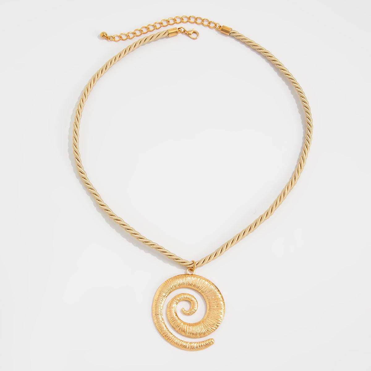 Chic Flower Spiral Round Square Pendant Necklace - ArtGalleryZen