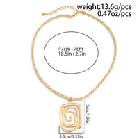 Thumbnail for Chic Flower Spiral Round Square Pendant Necklace - ArtGalleryZen