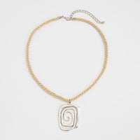 Thumbnail for Chic Flower Spiral Round Square Pendant Necklace - ArtGalleryZen